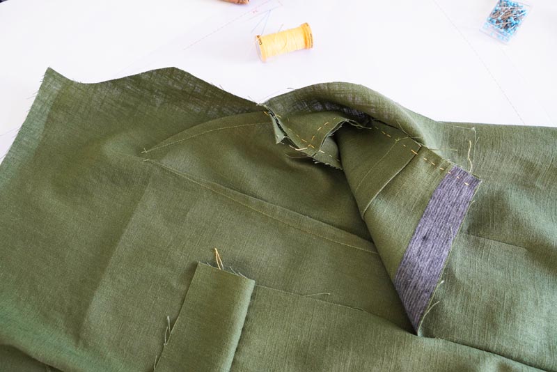 Sewing pattern for women's linen dress with spaghetti straps and exposed back LINEN