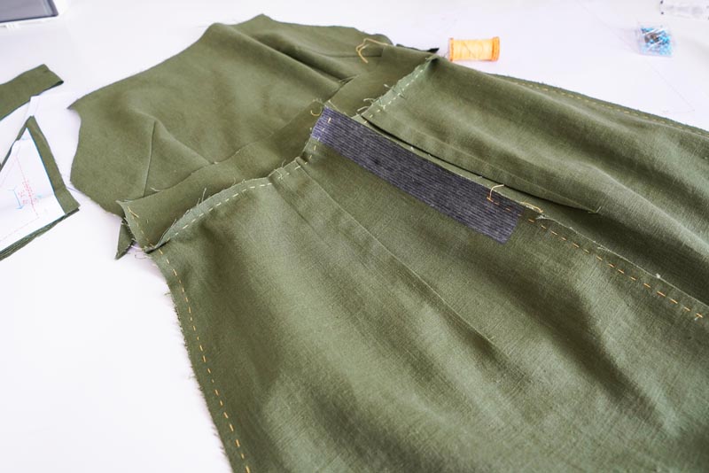 Sewing pattern for women's linen dress with spaghetti straps and exposed back LINEN