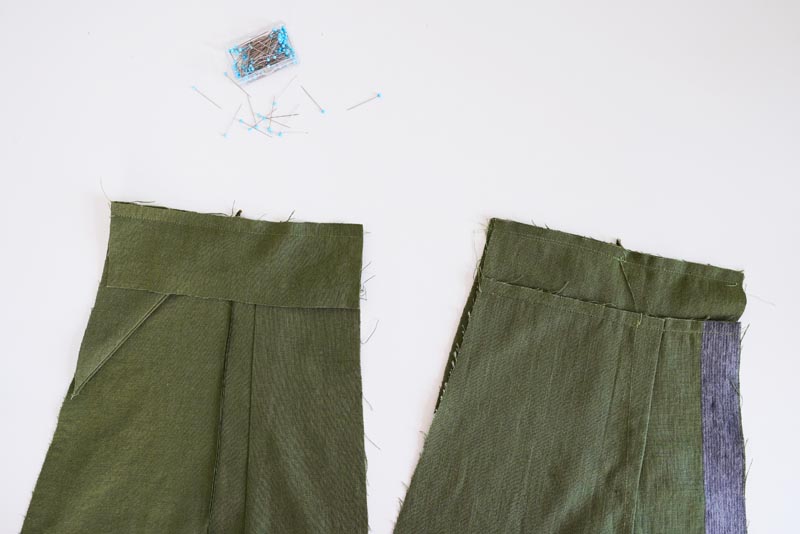 Sewing pattern for women's linen dress with spaghetti straps and exposed back LINEN - sewing the waist