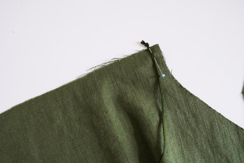 Sewing pattern for women's linen dress with spaghetti straps and exposed back LINEN - sewing the waist