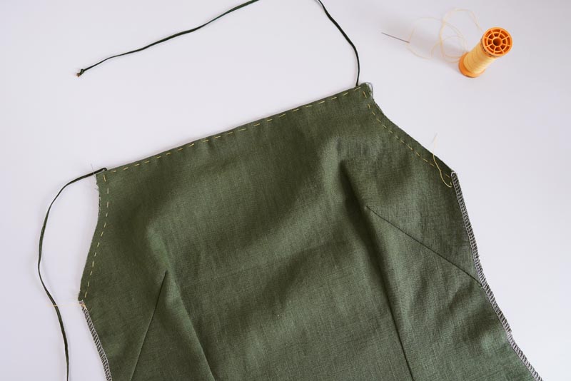 Sewing pattern for women's linen dress with spaghetti straps and exposed back LINEN - front facing