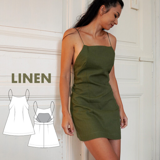 PDF sewing pattern - Women´s linen dress LINEN (Sizes 32-60)