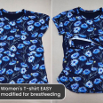Pattern - Women's T-shirt EASY with short kimono sleeves (sizes 32–62)