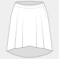 Pattern - Women's high low skirt LACE (sizes 32–46)