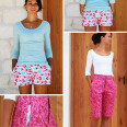 Pattern - Women's short shorts / Bermuda shorts HAWAII (2in1, sizes 32–46)