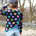 Pattern - Girls' sweatshirt WILD CAT (sizes 116–164)